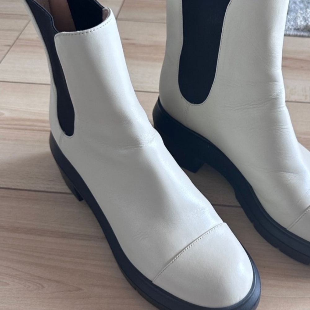 Iconic Stewart Weitzman lug sole booties.